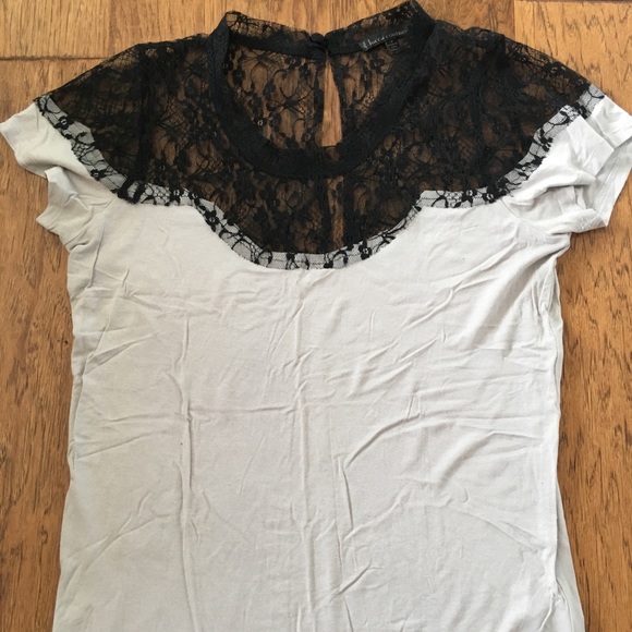 Lucca Couture Tops - 🌈 Lucca Couture Top, Black Lace, Gray Body, Sz M